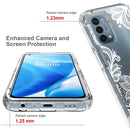 For OnePlus Nord N200 5G PC+TPU Transparent Painted Phone Case(White Flower)