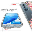 For OnePlus Nord N200 5G PC+TPU Transparent Painted Phone Case(Pink Rose)