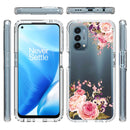 For OnePlus Nord N200 5G PC+TPU Transparent Painted Phone Case(Pink Rose)
