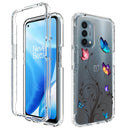 For OnePlus Nord N200 5G PC+TPU Transparent Painted Phone Case(Tree Butterflies)