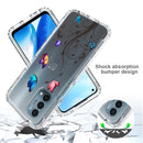 For OnePlus Nord N200 5G PC+TPU Transparent Painted Phone Case(Tree Butterflies)