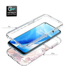 For OnePlus Nord N200 5G PC+TPU Transparent Painted Phone Case(Purple Floral)