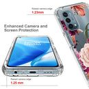 For OnePlus Nord N200 5G PC+TPU Transparent Painted Phone Case(Purple Floral)