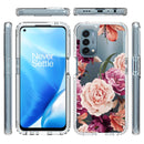 For OnePlus Nord N200 5G PC+TPU Transparent Painted Phone Case(Purple Floral)