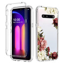 For LG V60 ThinQ 5G PC+TPU Transparent Painted Phone Case(Rose)