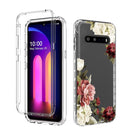 For LG V60 ThinQ 5G PC+TPU Transparent Painted Phone Case(Rose)