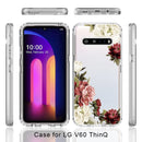 For LG V60 ThinQ 5G PC+TPU Transparent Painted Phone Case(Rose)