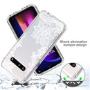 For LG V60 ThinQ 5G PC+TPU Transparent Painted Phone Case(White Flower)