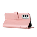 For Samsung Galaxy M23 5G/ Galaxy F23 Japan Stitching Calf Texture Buckle Leather Phone Case(Pink)