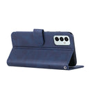 For Samsung Galaxy M23 5G/ Galaxy F23 Japan Stitching Calf Texture Buckle Leather Phone Case(Blue)