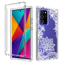 For Samsung Galaxy Note20 Ultra PC+TPU Transparent Painted Phone Case(White Flower)
