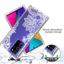 For Samsung Galaxy Note20 Ultra PC+TPU Transparent Painted Phone Case(White Flower)