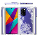For Samsung Galaxy Note20 Ultra PC+TPU Transparent Painted Phone Case(White Flower)