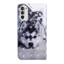For Motorola Moto G52 3D Painted Pattern Leather Phone Case(Husky)