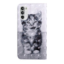 For Motorola Moto G52 3D Painted Pattern Leather Phone Case(Smile Cat)