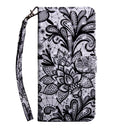 For Motorola Moto G52 3D Painted Pattern Leather Phone Case(Black Lace)