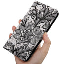 For Motorola Moto G52 3D Painted Pattern Leather Phone Case(Black Lace)