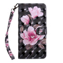 For Motorola Moto G52 3D Painted Pattern Leather Phone Case(Pink Flower)