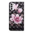 For Motorola Moto G52 3D Painted Pattern Leather Phone Case(Pink Flower)