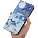 For Motorola Moto G52 3D Painted Pattern Leather Phone Case(Moon Wolf)