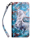 For Motorola Moto G52 3D Painted Pattern Leather Phone Case(Tiger)