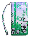 For Motorola Moto G52 3D Painted Pattern Leather Phone Case(Bamboo Panda)