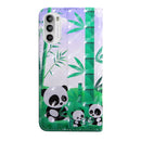 For Motorola Moto G52 3D Painted Pattern Leather Phone Case(Bamboo Panda)