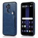 For Huawei Mate 20 Lite Pure Color Oblique Card PU + TPU Phone Case(Blue)