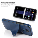 For Huawei Mate 20 Lite Pure Color Oblique Card PU + TPU Phone Case(Blue)