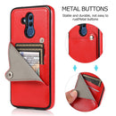 For Huawei Mate 20 Lite Pure Color Oblique Card PU + TPU Phone Case(Red)