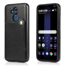 For Huawei Mate 20 Lite Pure Color Oblique Card PU + TPU Phone Case(Black)