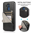 For Huawei Mate 20 Lite Pure Color Oblique Card PU + TPU Phone Case(Black)