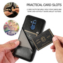 For Huawei Mate 20 Lite Pure Color Oblique Card PU + TPU Phone Case(Black)