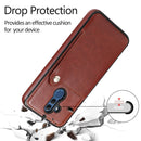For Huawei Mate 20 Lite Pure Color Oblique Card PU + TPU Phone Case(Brown)