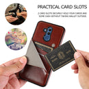 For Huawei Mate 20 Lite Pure Color Oblique Card PU + TPU Phone Case(Brown)