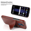 For Huawei Mate 20 Lite Pure Color Oblique Card PU + TPU Phone Case(Brown)