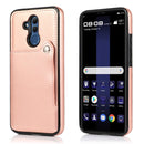 For Huawei Mate 20 Lite Pure Color Oblique Card PU + TPU Phone Case(Rose Gold)