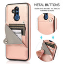 For Huawei Mate 20 Lite Pure Color Oblique Card PU + TPU Phone Case(Rose Gold)