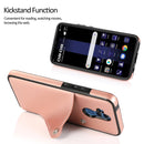 For Huawei Mate 20 Lite Pure Color Oblique Card PU + TPU Phone Case(Rose Gold)