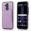 For Huawei Mate 20 Lite Pure Color Oblique Card PU + TPU Phone Case(Purple)