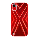 9XA Texture TPU + Tempered Glass Phone Case For iPhone XR(Red)