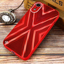 9XA Texture TPU + Tempered Glass Phone Case For iPhone XR(Red)