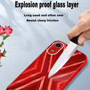 9XA Texture TPU + Tempered Glass Phone Case For iPhone XR(Red)