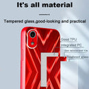 9XA Texture TPU + Tempered Glass Phone Case For iPhone XR(Red)