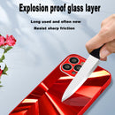 Spotlight Texture TPU + Tempered Glass Phone Case For iPhone 12(Red)