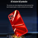Spotlight Texture TPU + Tempered Glass Phone Case For iPhone 12(Red)