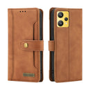 For OPPO Realme 9 Pro+ Copper Buckle Leather Phone Case(Brown)