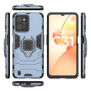 For OPPO Realme C31 Magnetic Ring Holder PC + TPU Phone Case(Navy Blue)