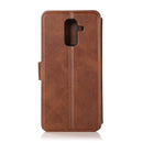 For Samsung Galaxy A6+ Shockproof PU + TPU Leather Phone Case(Brown)