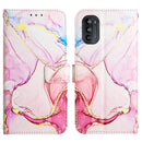 For Motorola Moto G52 PT003 Marble Pattern Flip Leather Phone Case(Rose Gold LS005)
